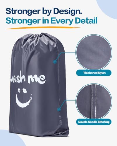 HOMEST 2 Pack XL Laundry Bag 28" x 40", Extra Large Dirty Clothes Organizer - Image 3