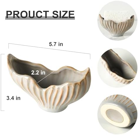 Uiddo Sponge Holder for Kitchen Sink, Ceramic Sponge Holder - Image 2