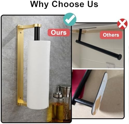 MONEER Paper Towel Holder Under Cabinet, Paper Towel Holder, Aluminum Alloy - Image 4