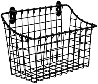 Spectrum Large Wall Mounted Wire Basket Matte Black Kitchen Wall Mount by Unknown