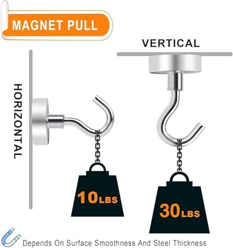 MIKEDE 30LB Magnetic Hooks N52 Strong Neodymium Magnets Hook - Image 2