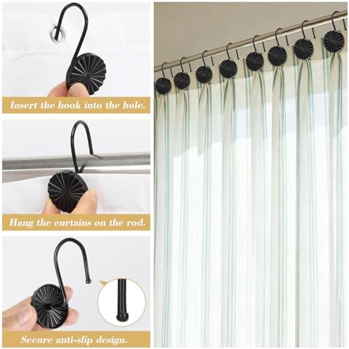 Metal Shower Curtain Hooks, Rust-Resistant Hooks - Image 6