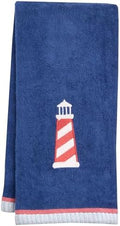 Ritz 2-Piece Cotton Velour Bathroom Hand Towel Set, Embroidered Lighthouse by RITZ