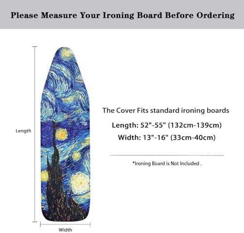 DISNIMO Van Gogh Starry Night Ironing Board Cover and Pad 15x54 Inch Standard - Image 6