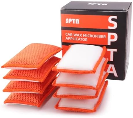 SPTA Car Interior Scrubbing Sponge, Microfiber Car Wax Applicator, Car Wash by SPTA