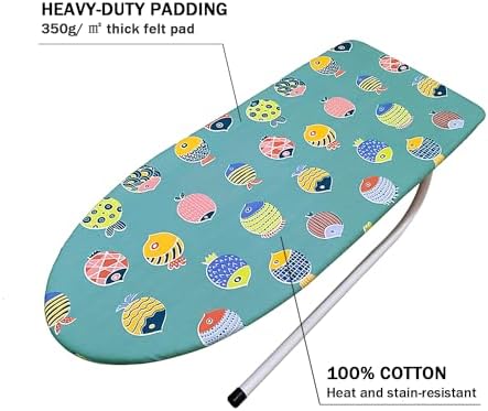 12" x 32" Small Tabletop Ironing Board Cover and Pad, 3 Pairs of Hook and Loop - Image 3