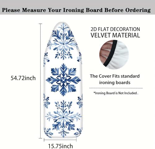 Nuxovilar Blue Snowflake Ironing Board Cover 15x54 Inches Polyester - Image 4