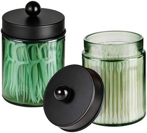 3 Pack Apothecary Jar Canisters Bathroom Vanity Organizer - Image 2