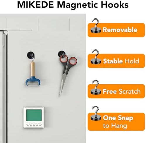 MIKEDE 85LBS+ Magnetic Hooks, Strong Cruise Cabin Ship Essentials Black - Image 3