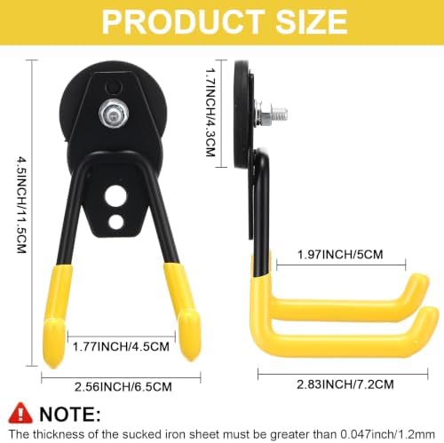 Landhoow 6 Pcs Large Magnetic Hooks Heavy Duty Garage Magnet Hooks Strong - Image 2