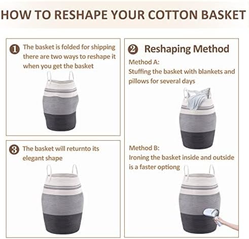 Extra Large Laundry Hamper Basket 105L Woven Blanket Basket - Image 5