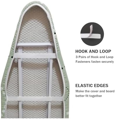 Ironing Board Cover and Pad Standard Size 15" x 54", 3 Pairs of Hook and Loop - Image 4