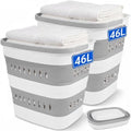 46L/12 Gal Collapsible Laundry Baskets, Foldable Hamper by Bemkoo