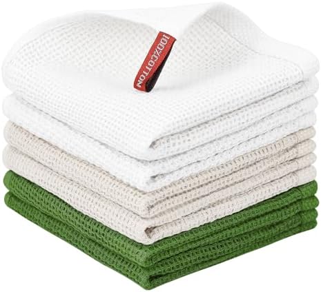 Nialnant 100% Cotton Kitchen Dish Towels, Waffle Weave Dish Cloths by Nialnant