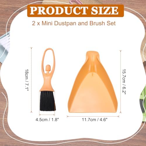uxcell Mini Dustpan and Brush Set, Small Broom and Dustpan Set - Image 2