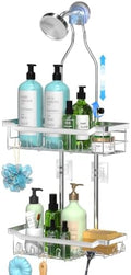 Adjustable Shower Caddy Hanging Rustproof: Tool-free Height Adjustment by Skyapex