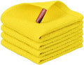 Nialnant 4 Pack Yellow Kitchen Dish Towels, 100% Cotton Waffle Weave Kitchen by Nialnant