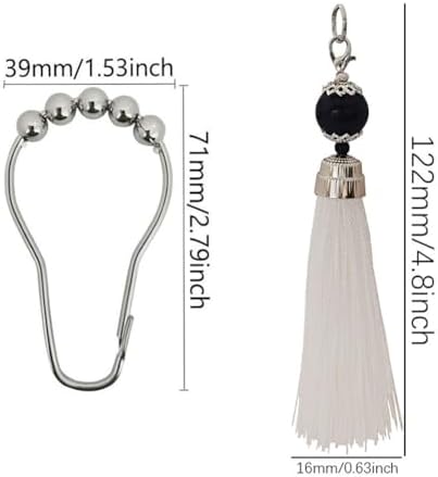 Set of 12 Boho Shower Curtain Hooks - Image 2
