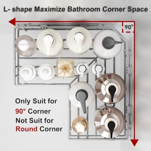 Liuoud Corner Shower Caddy, 5 Pack Adhesive Stainless Steel Organizer - Image 5