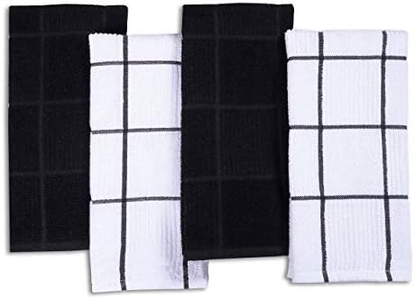 AMOUR INFINI Kitchen Towels Pack of 4, Terry Cotton Dish Towels, Ultra Absorbent - Image 4