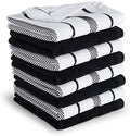 KitchenAid Albany Dishcloth 8 Pack Set, Matte Black/White by KitchenAid