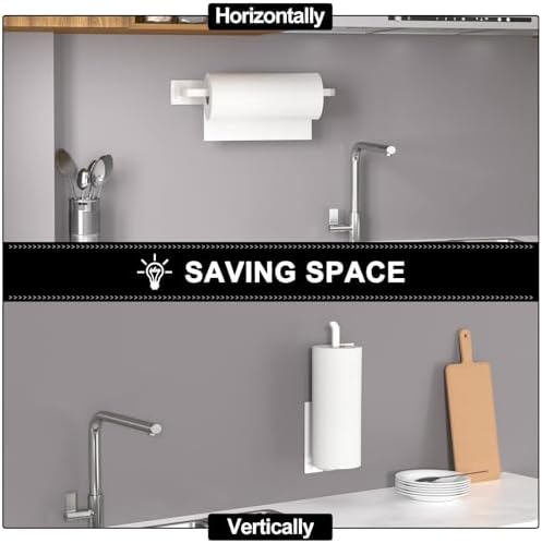 Paper Towel Holder Under Cabinet, Self-Adhesive or Drilling - Image 3