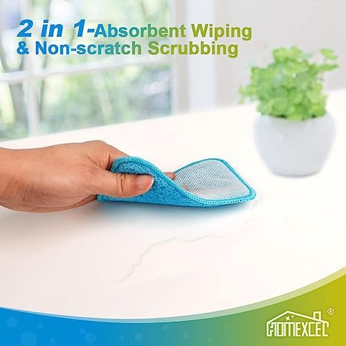 HOMEXCEL 12PK Scrub&Wipe Cloths, Dual-Sided Non-Scratch Sponges - Image 4