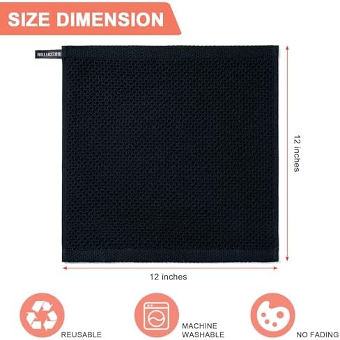 Kitchen Towels 6-Pack Kitchen Dish Cloths, 100% Cotton, 12x12 In - Image 2