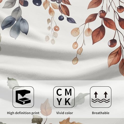 Fall Pumpkins Bathroom Towels Set Autumn Leaves Hand Towels Thanksgiving Maple - Image 3