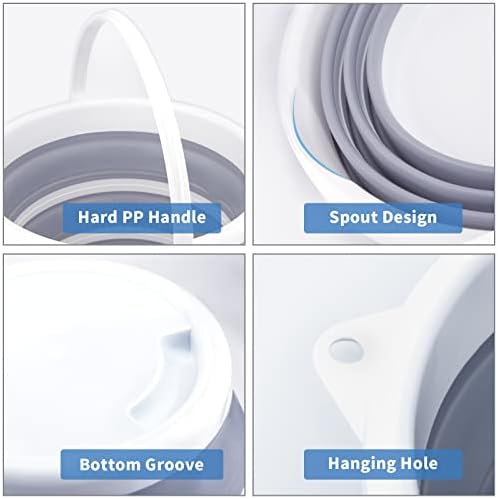 Collapsible Bucket 10L 2.6 Gallon Cleaning Bucket Mop Bucket Folding Foldable - Image 5