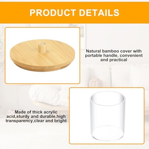 2 Pcs Qtip Holder, Cotton Pads Balls Dispenser Holders, Apothecary Jar Holder - Image 3