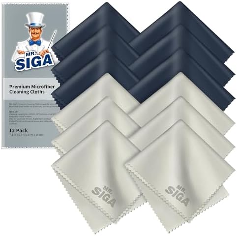 MR.SIGA Microfiber Glasses Cleaning Cloth, Spectacle Cleaner Cloth, 12 Pack by MRSIGA