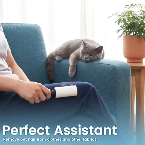 12 Rolls Compact Lint Rollers for Pet Hair Extra Sticky, Dog & Cat Hair Remover - Image 5