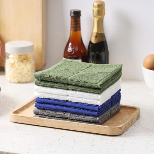 Glynniss Dish Rags for Washing Dishes, 100% Cotton Grey Kitchen WashCloths - Image 3