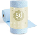 80 Pack Microfiber Cleaning Cloth Roll Reusable Paper Towels 12"x12" Tear Away by Tigona