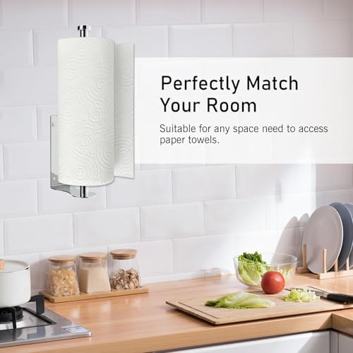 SetSail Paper Towel Holder, Single Hand Operable Paper Towel Holder Under - Image 4