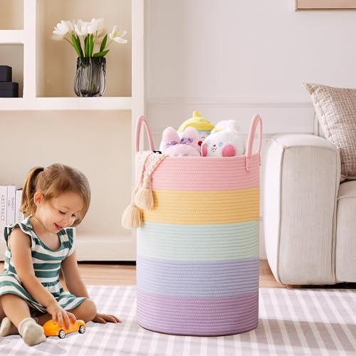80L Extra Large Rainbow Hamper Laundry Basket - Image 2