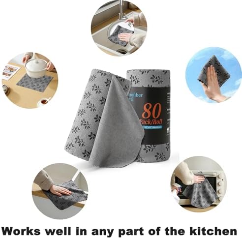 Microfiber Cleaning Cloth Roll, 80 Pack Cleaning Towels, Lint Free Rags Paper - Image 4