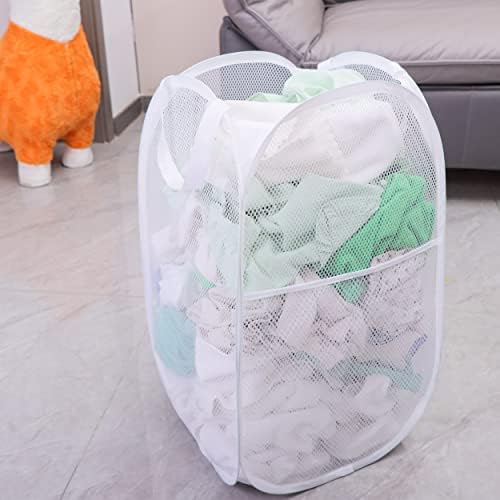 2 Pack Laundry Basket, Foldable Mesh Popup Laundry Hamper - Image 2