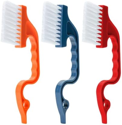 Slick- Window Track Cleaning Brush, 3 Pack, Ergonomic Handle, Built-in Scraper by SlickSolutions