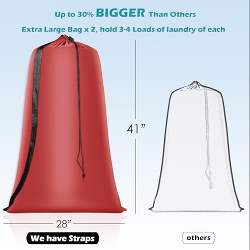 Coomee Heavy Duty Laundry Bag, 2 Pack XL Nylon Laundry Bags - Image 2