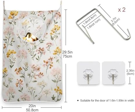 Hanging Laundry Hamper Bag Over the Door Laundry Hamper Wall Hamper - Image 3