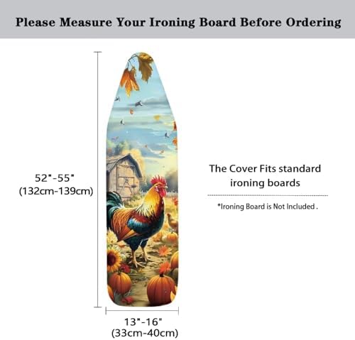 Farm Rooster Ironing Board Cover, Resist Scorching and Staining, 15x54 Heavy - Image 5