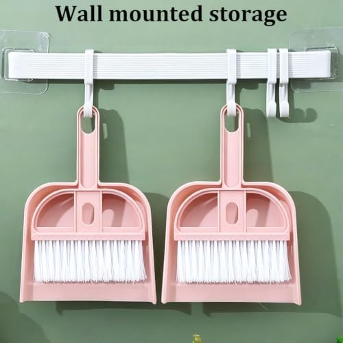 CREATCABIN Small Broom and Dustpan Set Pink Mini Dust Pan and Brush - Image 4