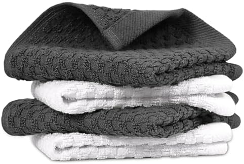 Infinitee Xclusives Premium Dish Cloth 100% Cotton 12 x 12 Inches |Pack of 4| by InfiniteeXclusives