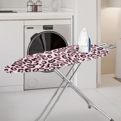 Pink Leopard Print Design Tabletop Ironing Board Cover and Pad Standard Ironing - Image 2