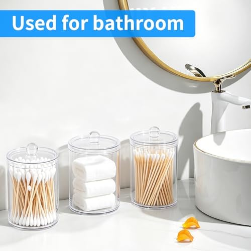 3 Pack Acrylic Qtip Holder Dispenser, Vanity Accessories - Image 4