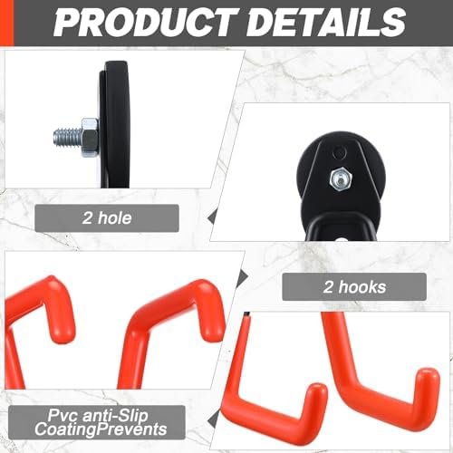Landhoow 10 Pcs Large Magnetic Hooks Heavy Duty Garage Magnet Hooks Strong - Image 4