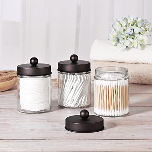 3 Pack Apothecary Jar Canisters Bathroom Vanity Organizer - Image 6