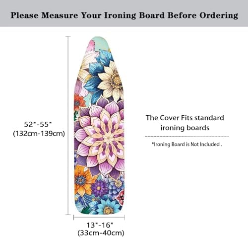 Bohemian Flowers Tabletop Ironing Board Cover and Pad Standard Ironing Board - Image 6
